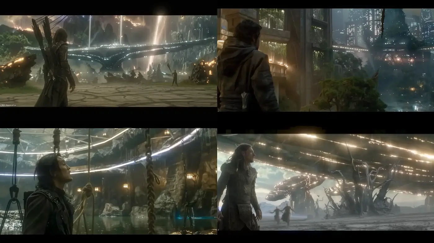 Ethereal Sci-fi Panoramas with a Neo-Noir Ambiance - Midjourney sref style