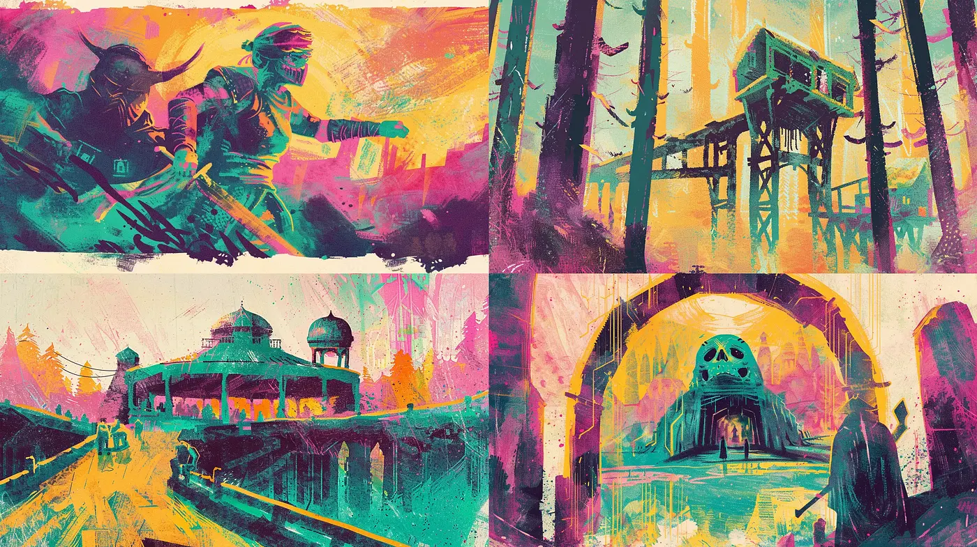 Vibrant Strokes of Retro-Futuristic Nostalgia - Midjourney sref style