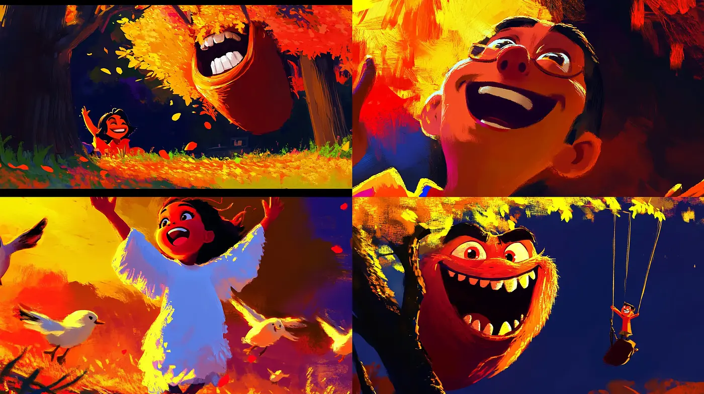 Dynamic Radiance of Vivid Hues in Exuberant Illustrations - Midjourney sref style