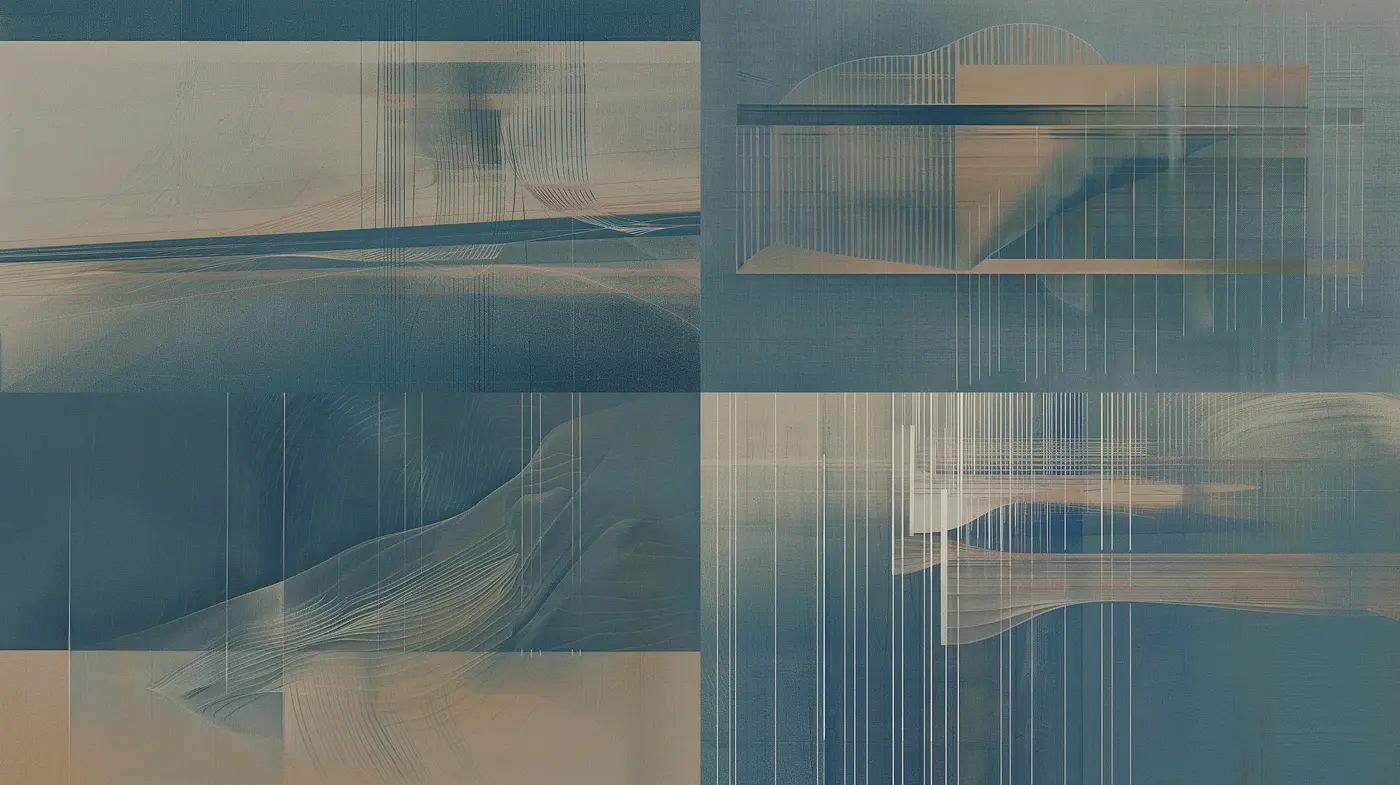 Ethereal Abstract Harmonies with a Contemporary Textured Layers Aesthetic - Midjourney sref style