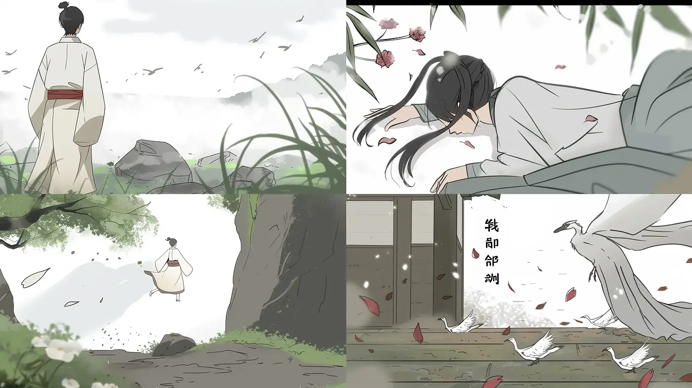 Serene Oriental Elegance: A Contemporary Take on Traditional Asian Art - Midjourney sref style