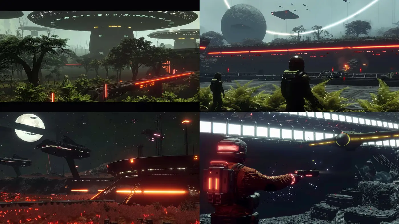 Futuristic Sci-Fi Nexus: An Homage to Cosmic Endeavors in Digital Art - Midjourney sref style