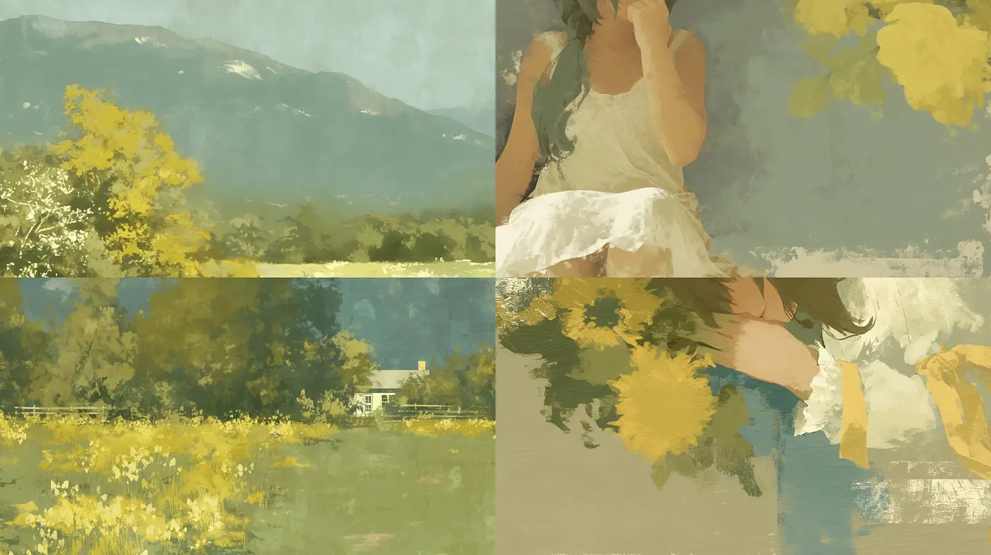 Harmonious Hues of Nostalgia: A Pastel-Toned Impressionist Journey - Midjourney sref style