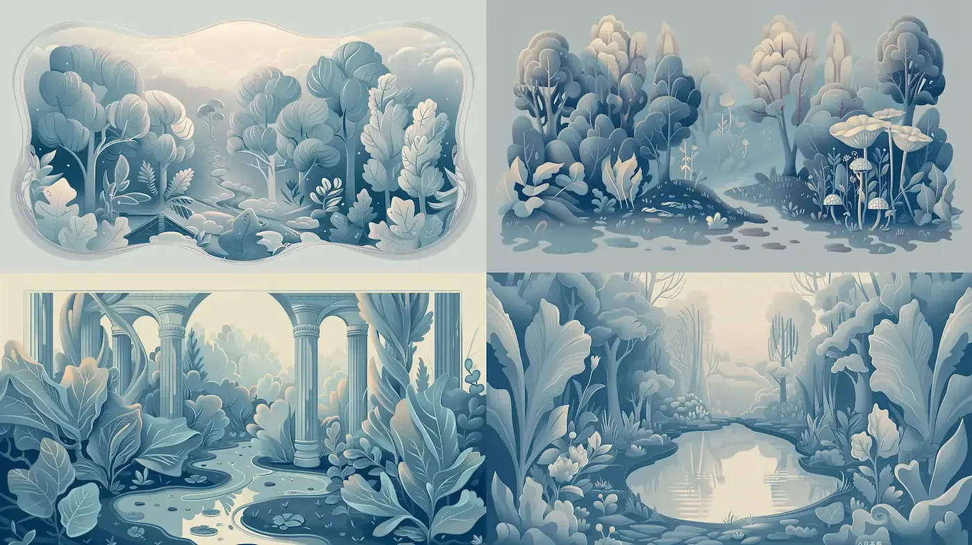 Serene and Tranquil Landscapes with an Ethereal Touch - Midjourney sref style