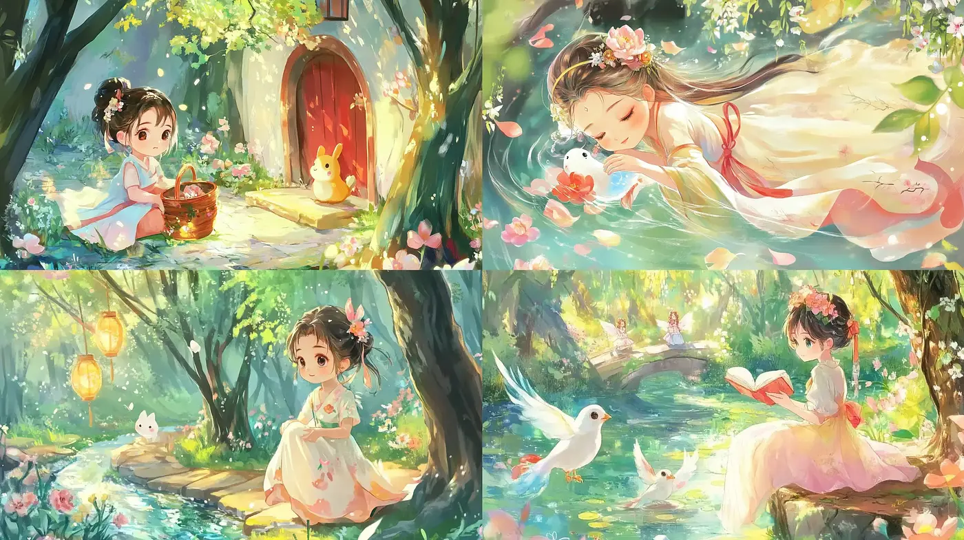 Enchanted Whimsical Forests and Dreamy Anime-Inspired Scenes - Midjourney sref style