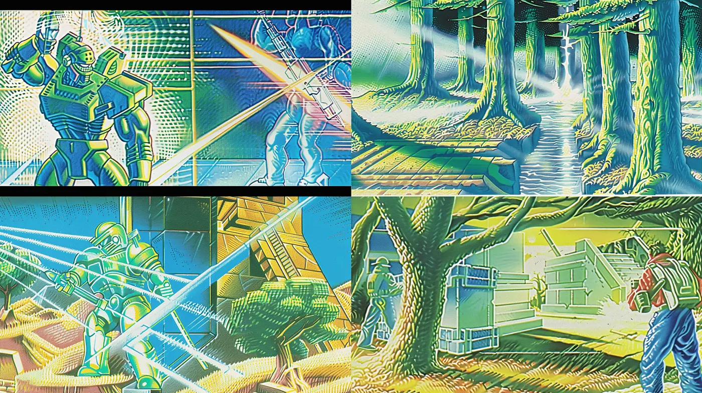 Futuristic Neon Strokes in a Retro Sci-Fi World - Midjourney sref style