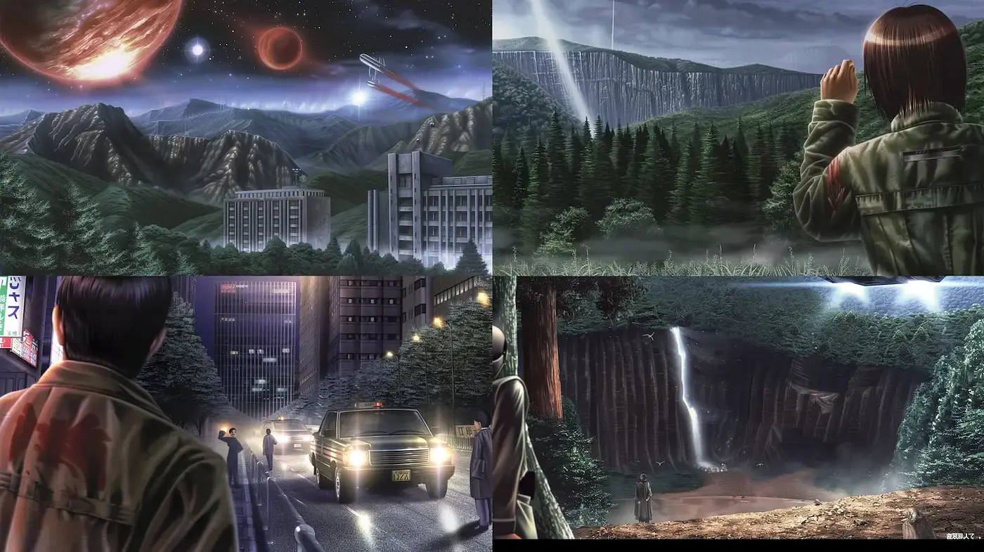 Futuristic Landscapes with a Blend of Nature and Urban Elements - Midjourney sref style