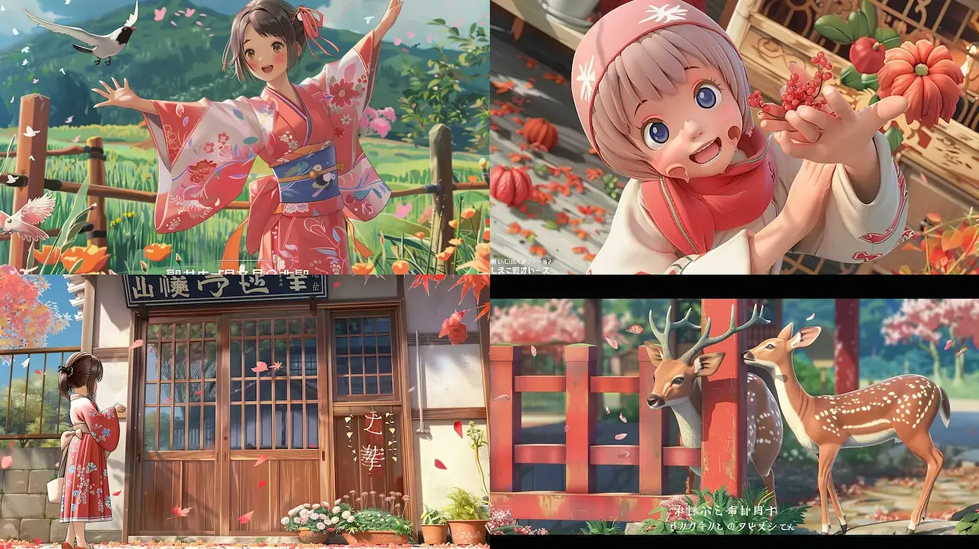 Charming and Whimsical Illustrations with a Vibrant Nature Theme - Midjourney sref style