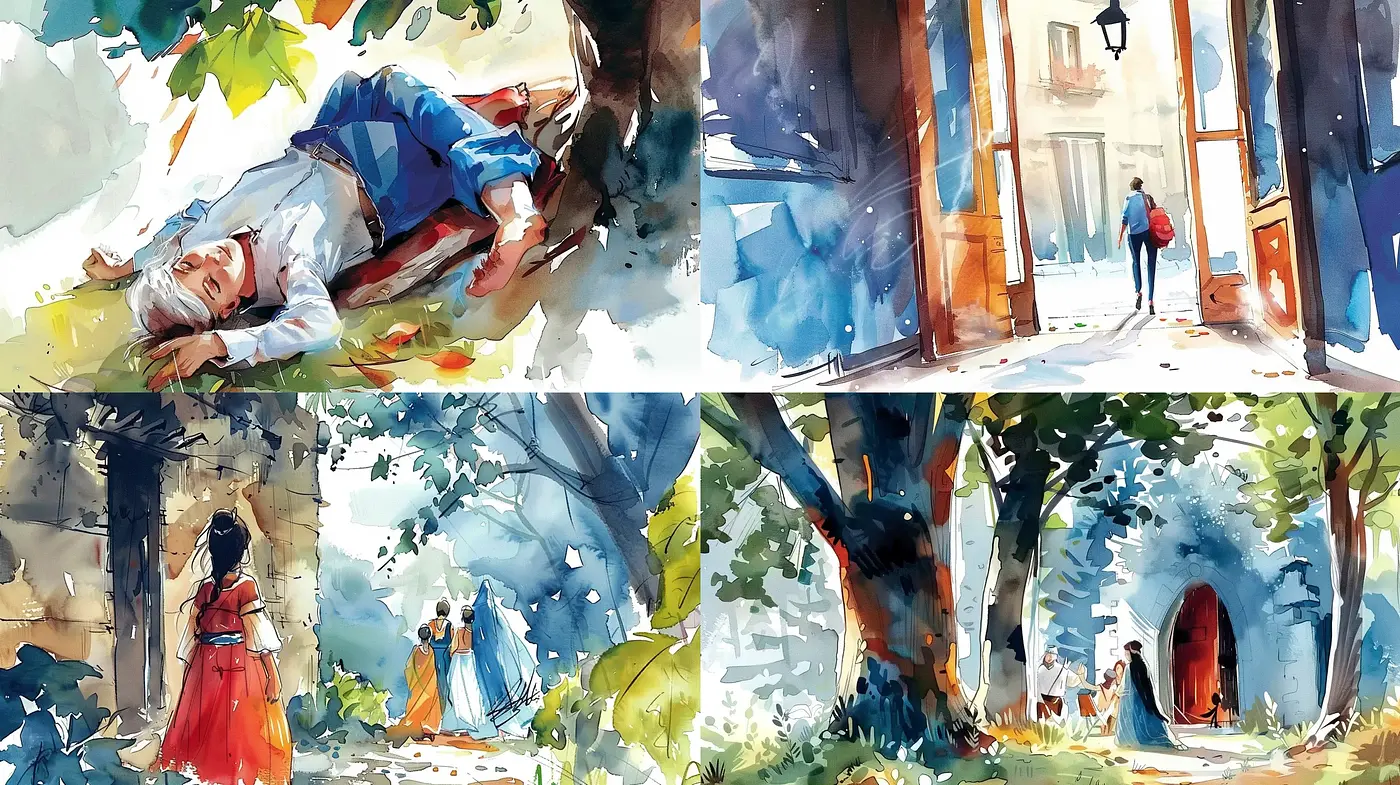 Luminescent Watercolor Impressions: A Vivid Dance of Light and Shadows - Midjourney sref style