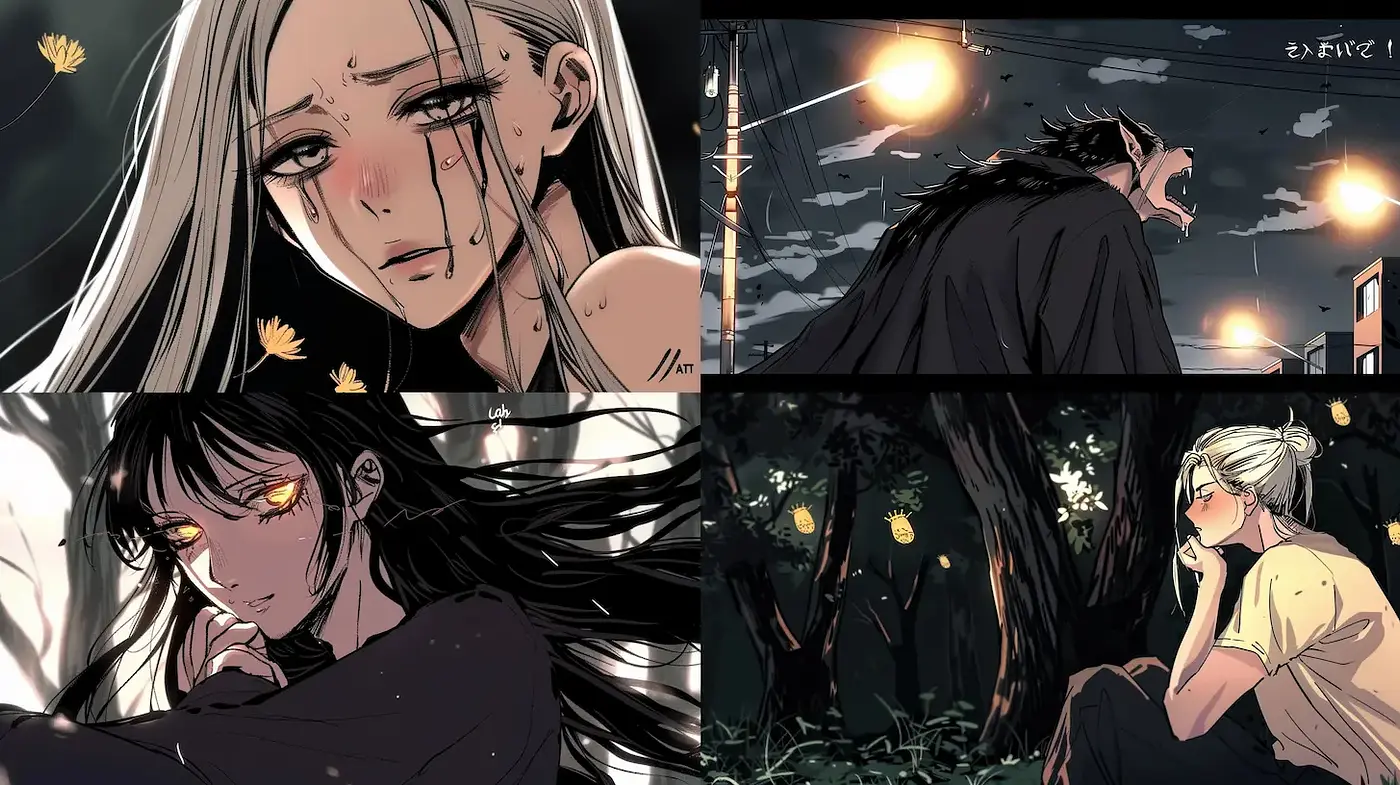 Emotive and Atmospheric Illustrated Narratives with Subtle Elements of Darkness - Midjourney sref style