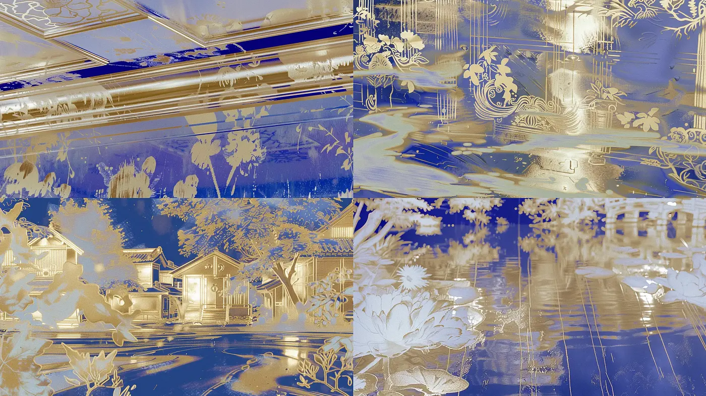 Ethereal Blueprint Dreamscape: A Fusion of Architectural Drafting and Surrealist Ambience - Midjourney sref style
