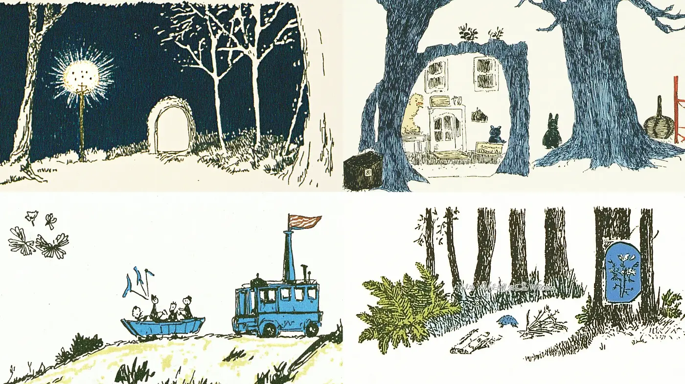 Whimsical Storybook Illustrations with a Retro Palette and Textured Charm - Midjourney sref style