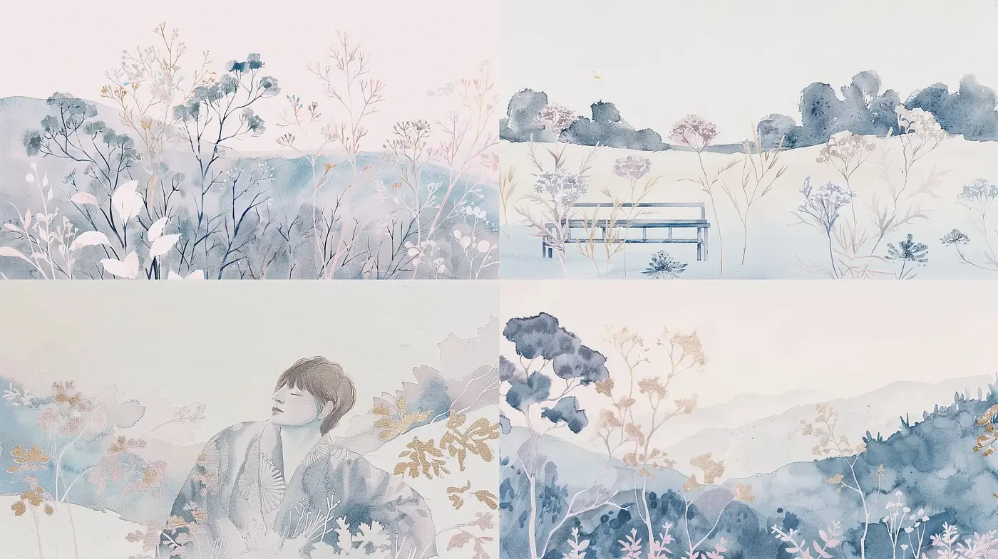 Ethereal Pastel Watercolor Dreamscape - Midjourney sref style