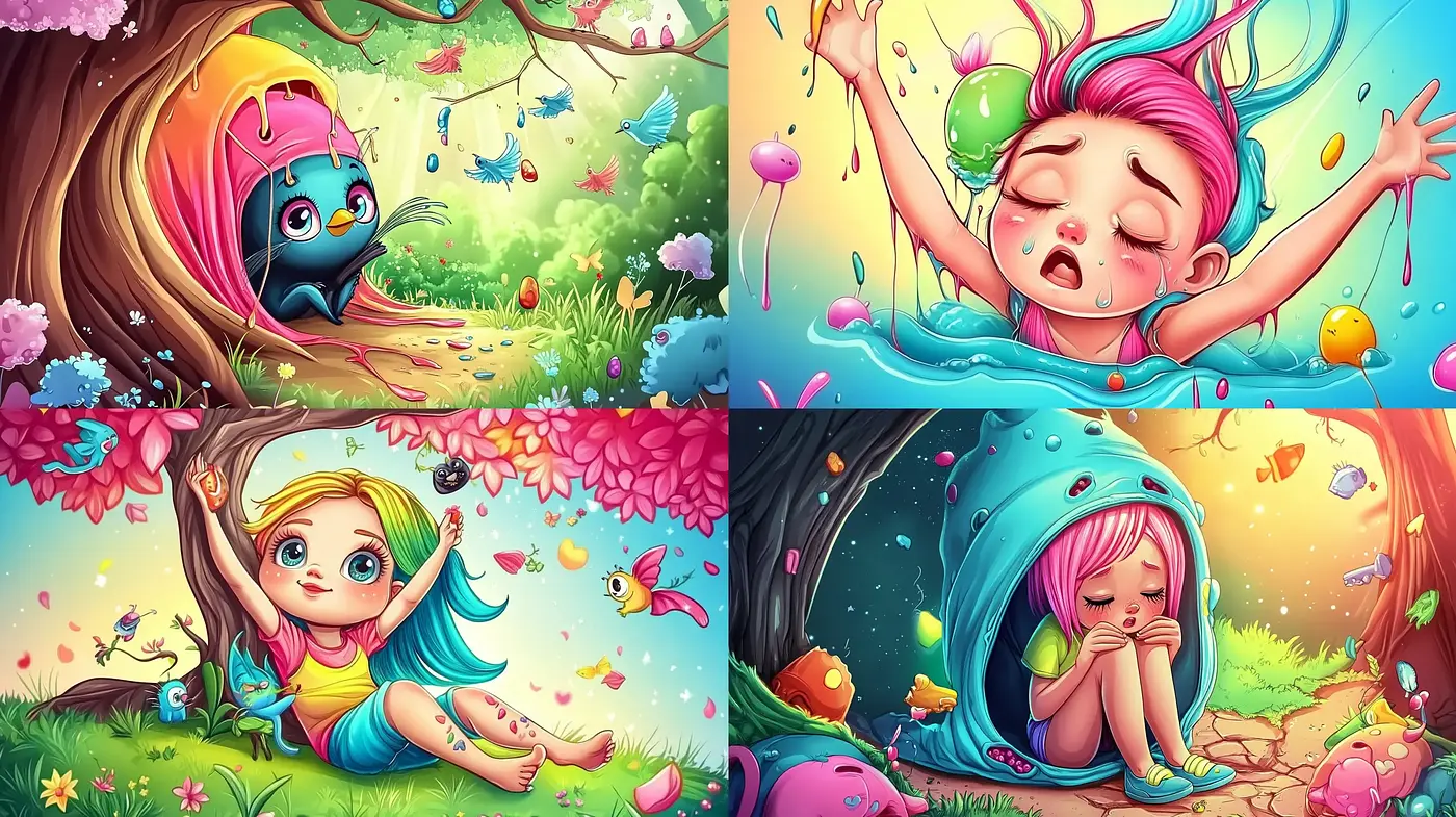 Whimsical Fairy-tale Fusion with Lush Color Vibrancy - Midjourney sref style