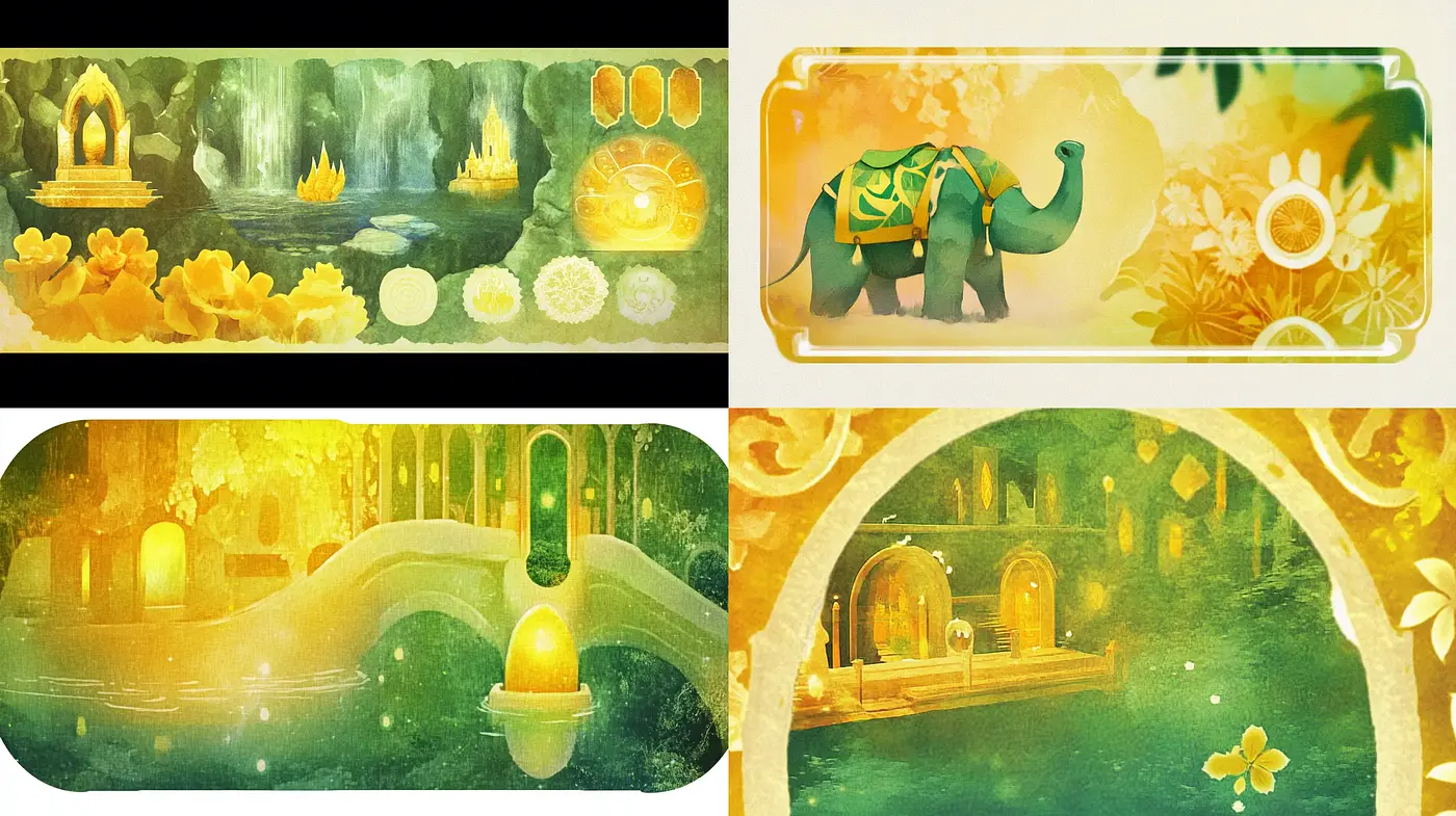 Luminous Dreamscape Fusion with a Whimsical Storybook Quality - Midjourney sref style