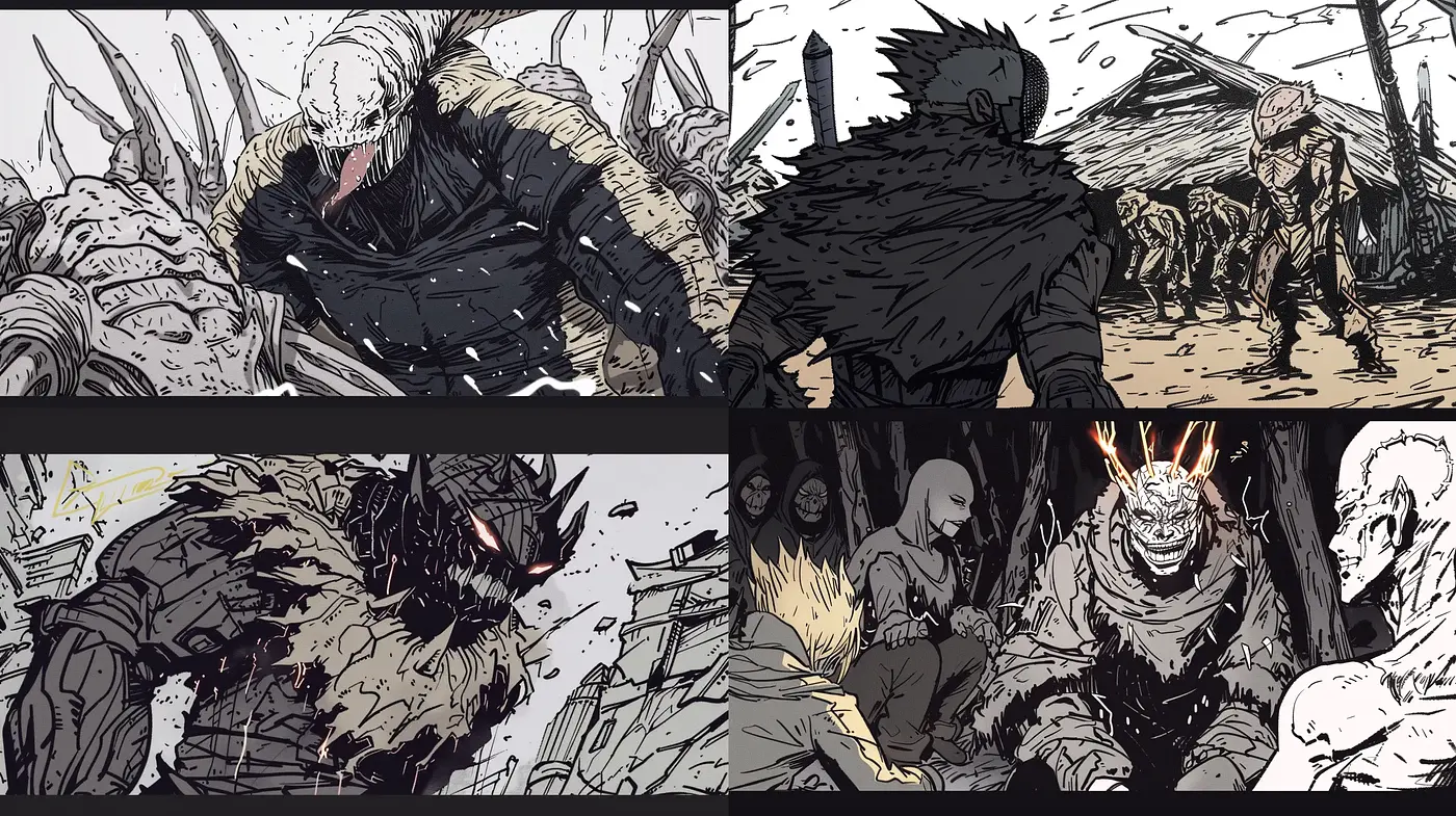 Gritty Graphic Novel Aesthetic with Expressionist Undertones - Midjourney sref style