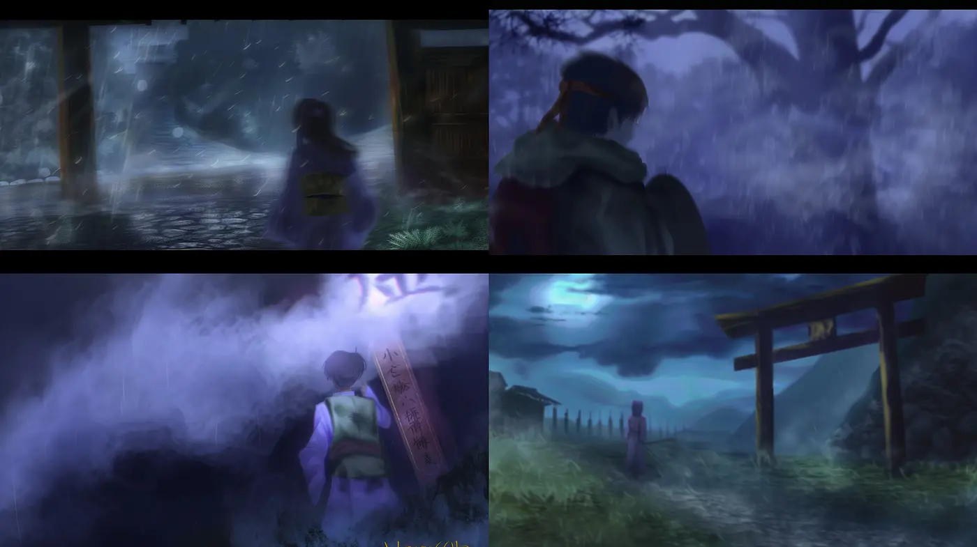 Ethereal Twilight Hues: A Harmonious Blend of Digital Impressionism and Anime-inspired Mystery - Midjourney sref style
