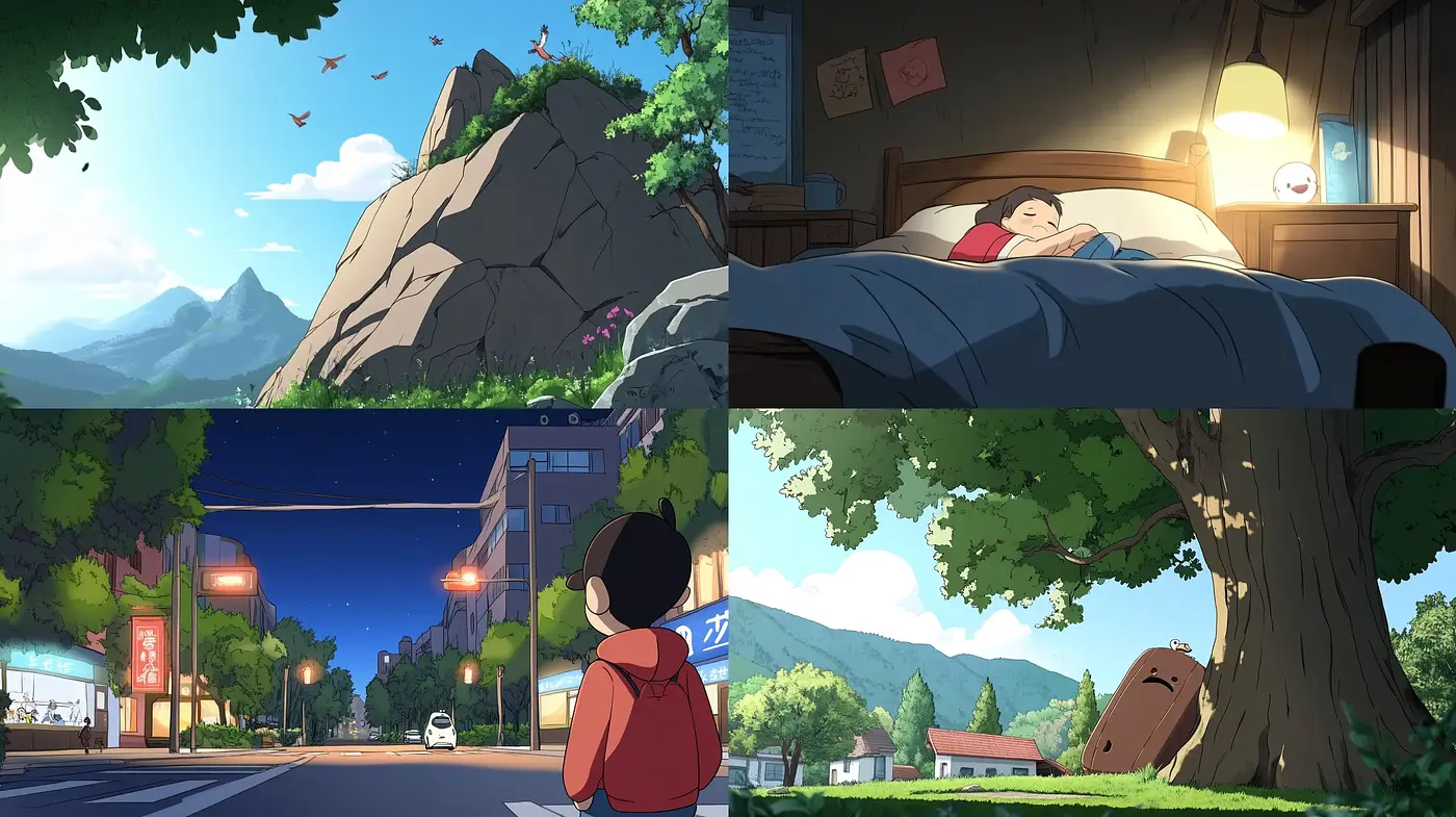 Consistently Tranquil and Serene Anime-Inspired Vignettes - Midjourney sref style