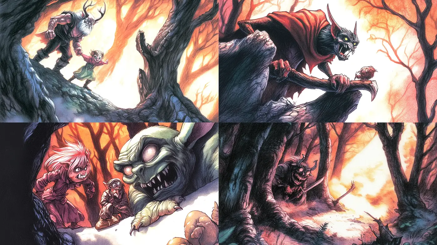Fantastical Creatures in Twilight Ambience - Midjourney sref style