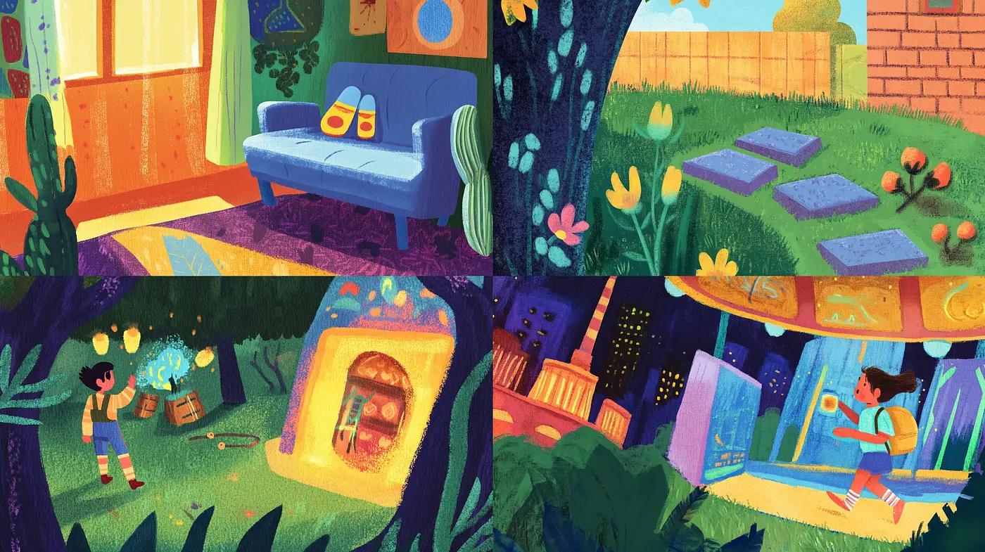 Vibrant Storybook Dreamscape with Expressive Brushwork - Midjourney sref style