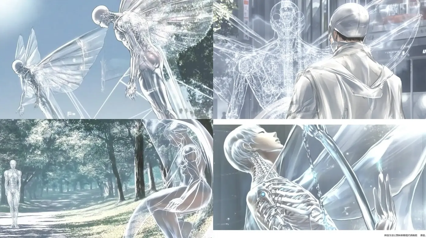 Ethereal Cybernetic Elegance: A Fusion of Organic and Mechanical Aesthetics - Midjourney sref style