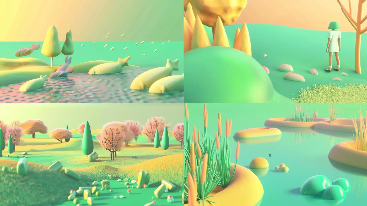 Serene Pastel Dreamscape: A Consistent Exploration of Tranquil Imagery with Soft Hues - Midjourney sref style