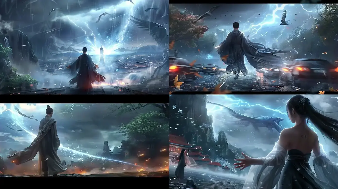 Epic and atmospheric digital landscapes with a mystical aura - Midjourney sref style