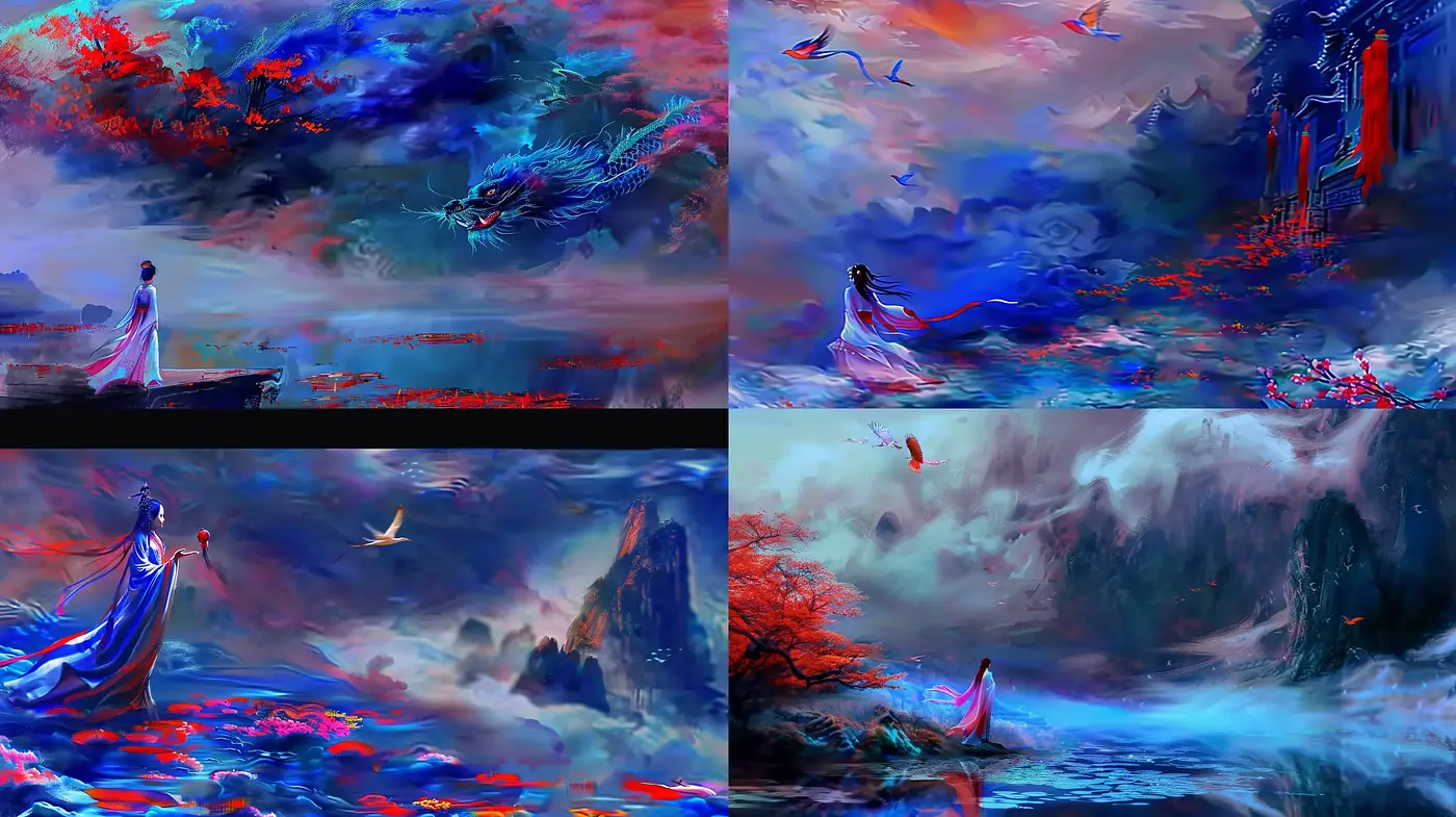 Ethereal Dreamscape in Vibrant Impasto - Midjourney sref style