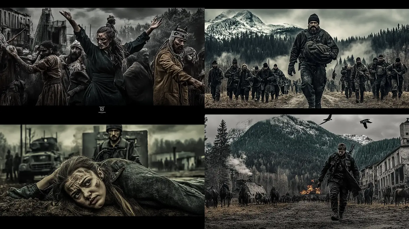 Gritty and Dramatic Cinematic Tableaus - Midjourney sref style