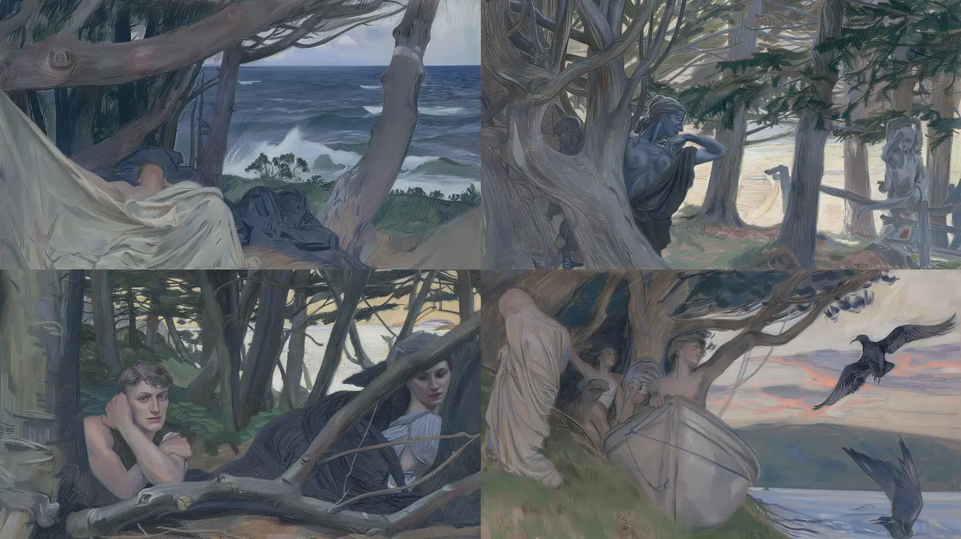 Seaside Reverie in Neo-Impressionistic Brushwork - Midjourney sref style