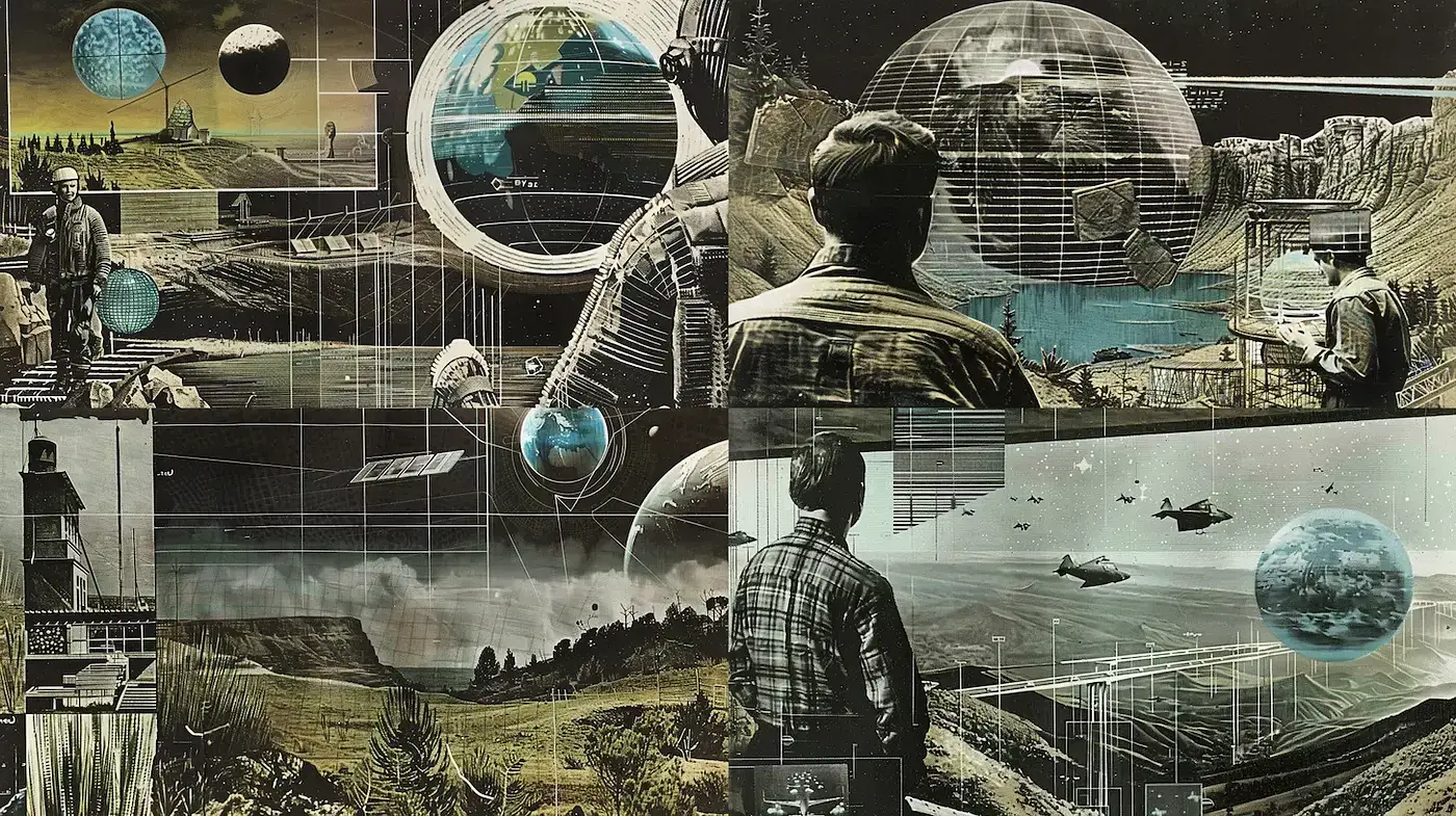 Futuristic Exploration with Vintage Technological Elements - Midjourney sref style