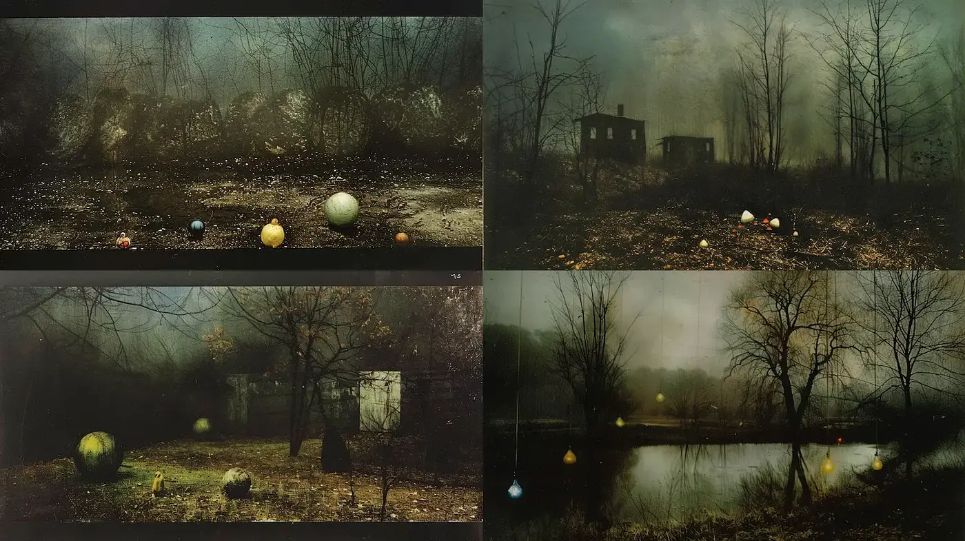 Mystical, atmospheric landscapes with a touch of surrealism - Midjourney sref style