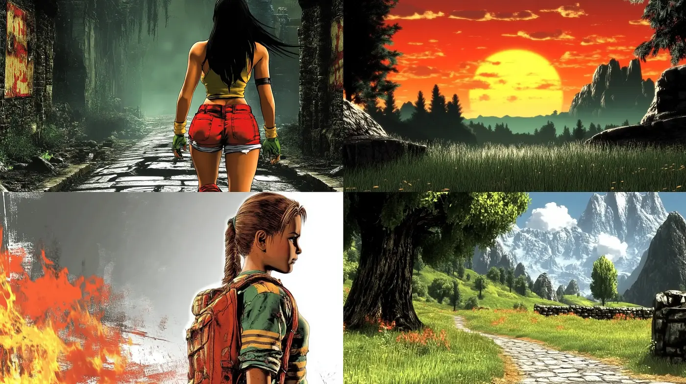 Lush Landscapes and Striking Solitude Amidst Serenity - Midjourney sref style