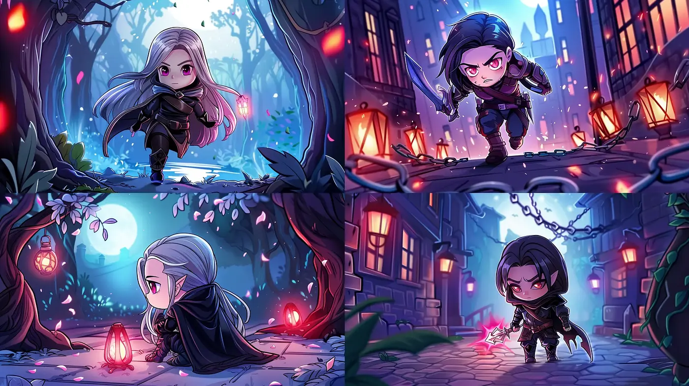 Enchanted Nocturnal Adventure in Stylized Animation - Midjourney sref style