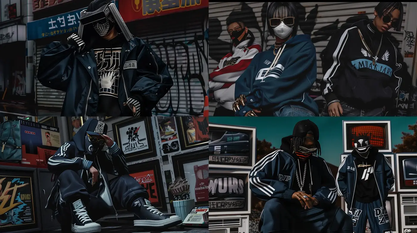 Urban Noir Chic with a Cyberpunk Edge - Midjourney sref style