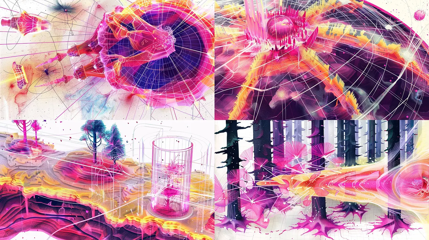 Vibrant Synesthetic Dreamscape: An Exploration of Abstract Energy and Electric Aesthetics - Midjourney sref style