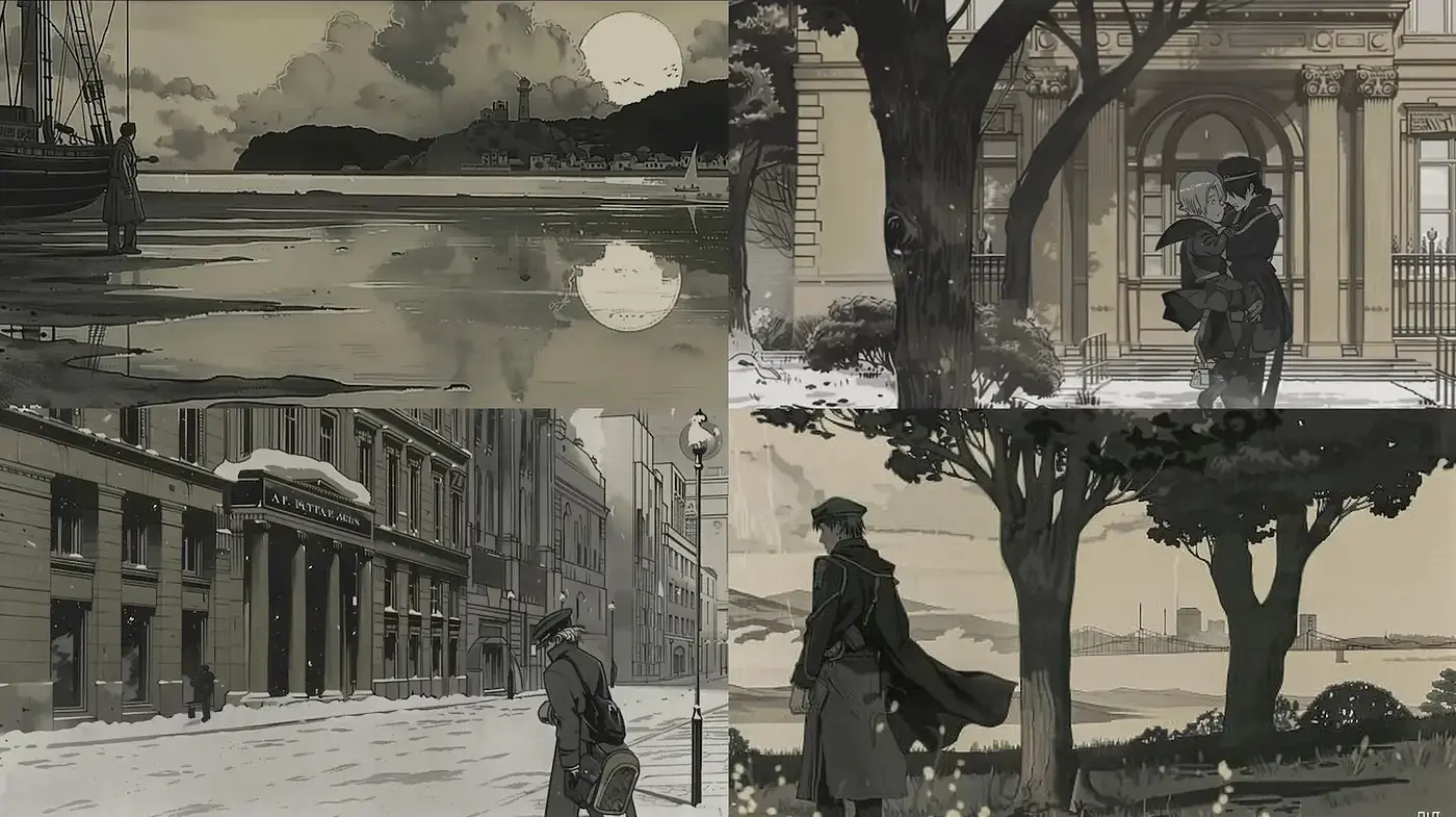 Moody monochromatic scenes with cinematic depth - Midjourney sref style