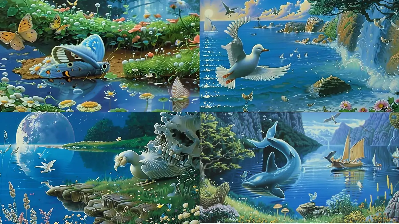 Enchanted Naturalism: A Dreamlike Tapestry of Flora and Fauna - Midjourney sref style