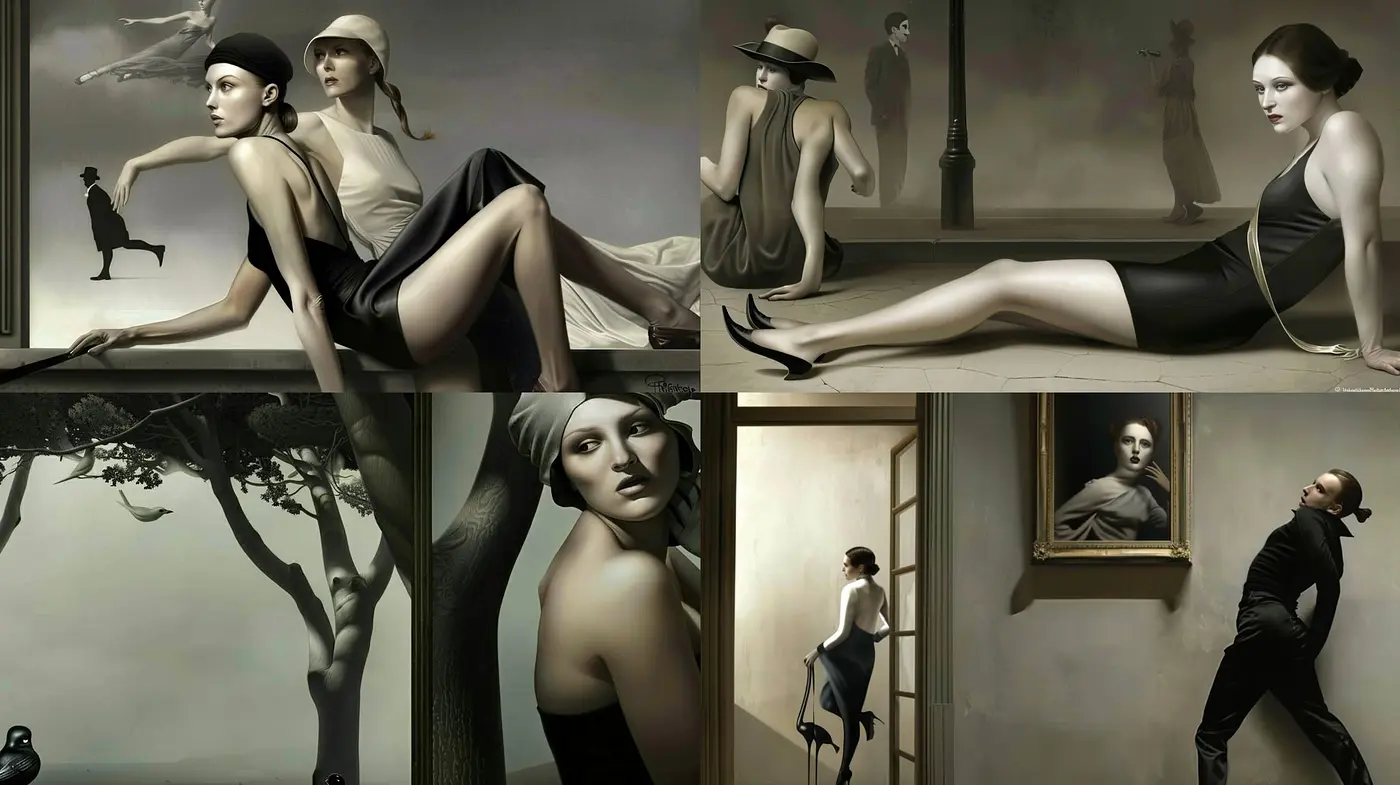 Subdued Elegance in Monochromatic Harmony: An Exploration of Stylized Realism - Midjourney sref style