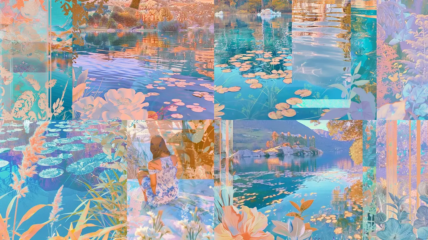 Ethereal Aquatic Dreamscape with Iridescent Overtones - Midjourney sref style