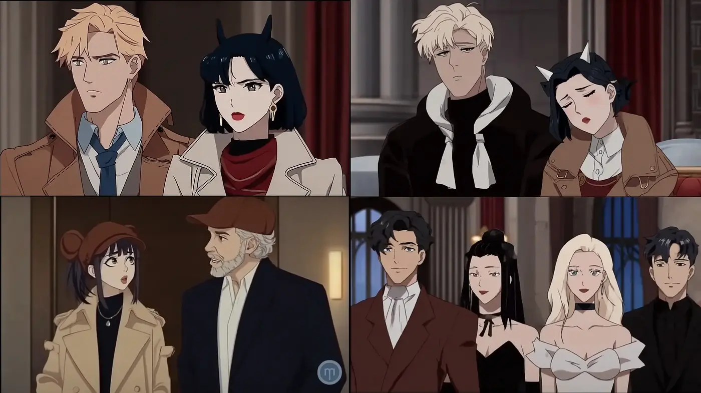 Contemporary anime-inspired illustrations with a hint of classic elegance - Midjourney sref style