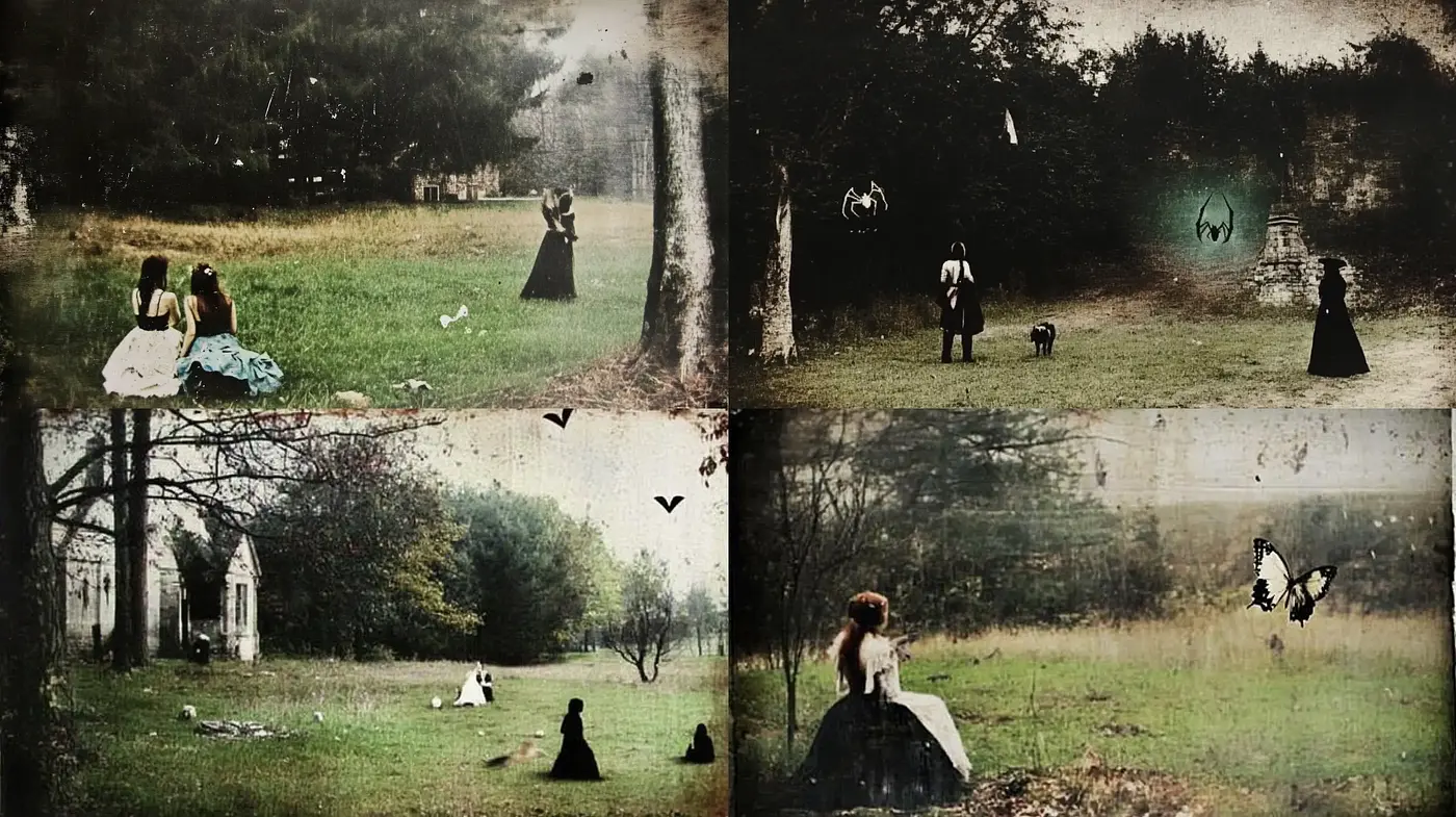 Faded Elegance in a Dystopian Pasture - Midjourney sref style