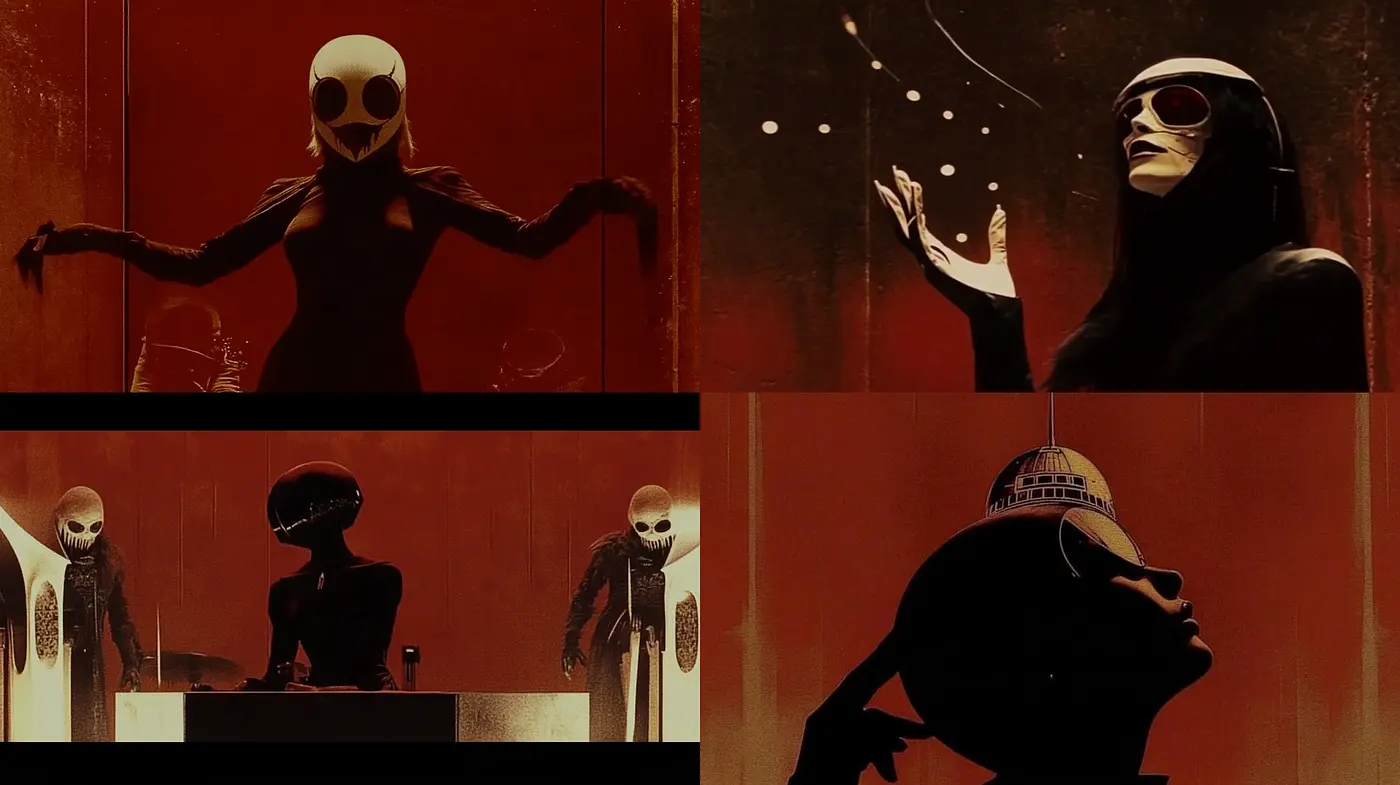 Darkly Atmospheric and Surrealistic Style with Haunting Aesthetics - Midjourney sref style