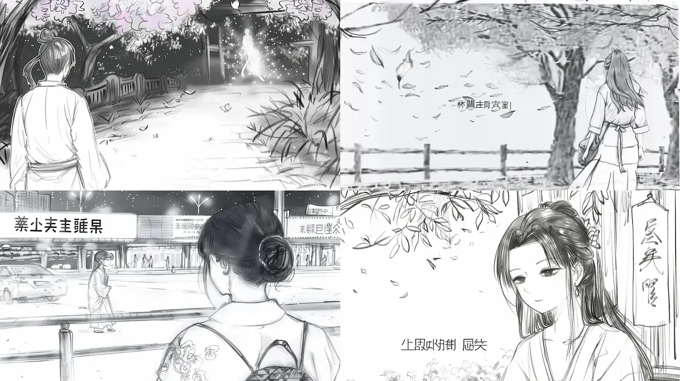 Whimsical Ink and Wash Style with Elements of Eastern Aesthetics - Midjourney sref style