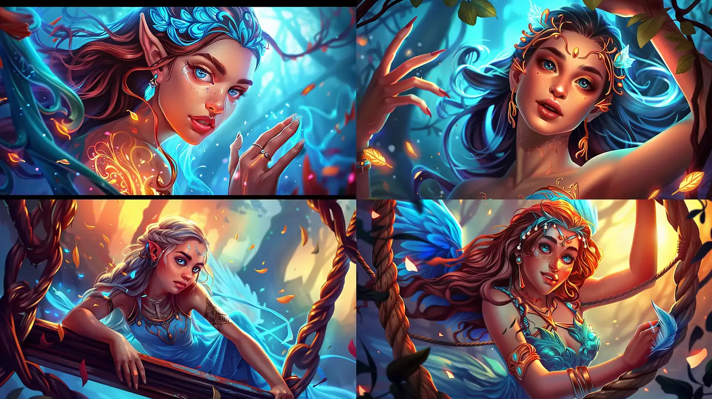 Enchanted Twilight: A Harmonious Blend of Luminous Hues and Fantasy - Midjourney sref style