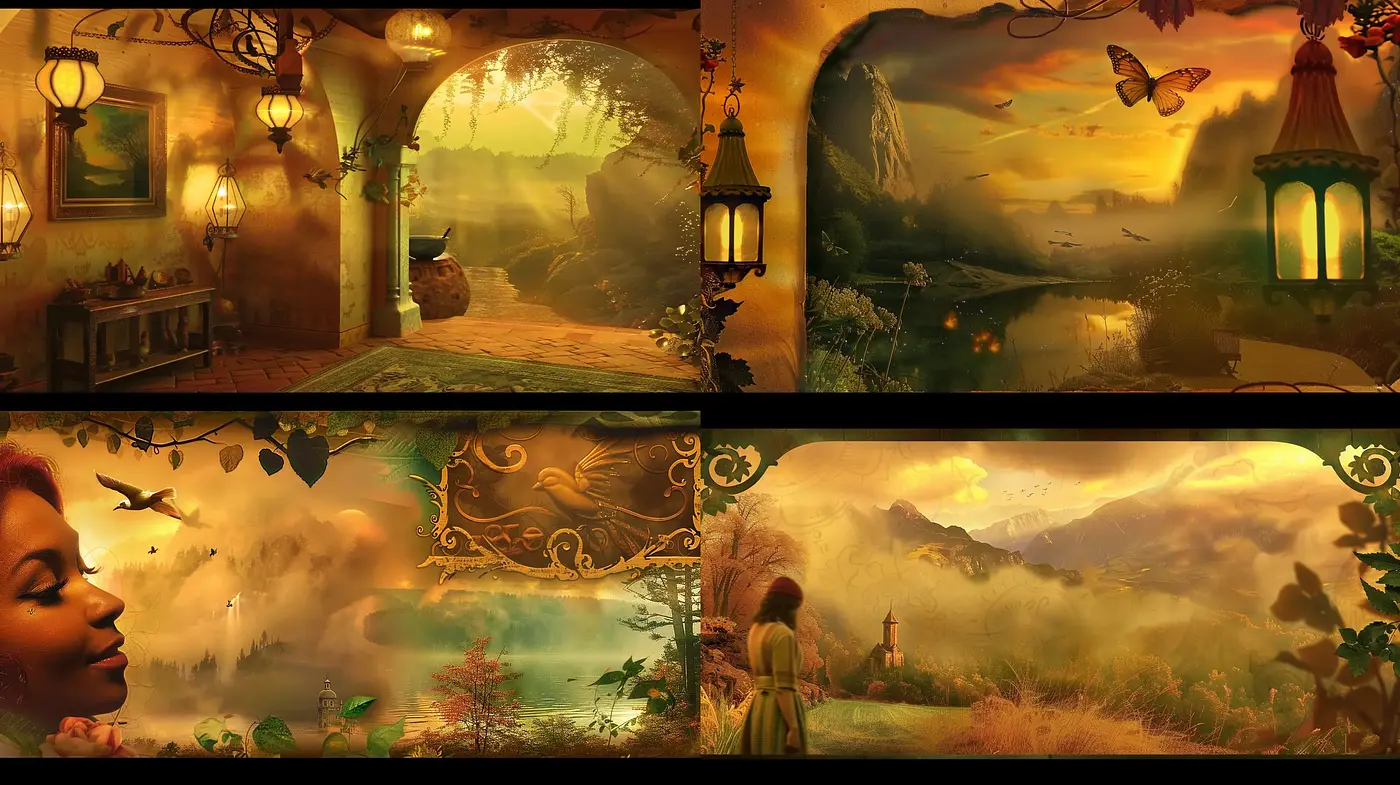 Enchanted Twilight Serenade - A Harmonious Blend of Surrealism and Fantasy - Midjourney sref style