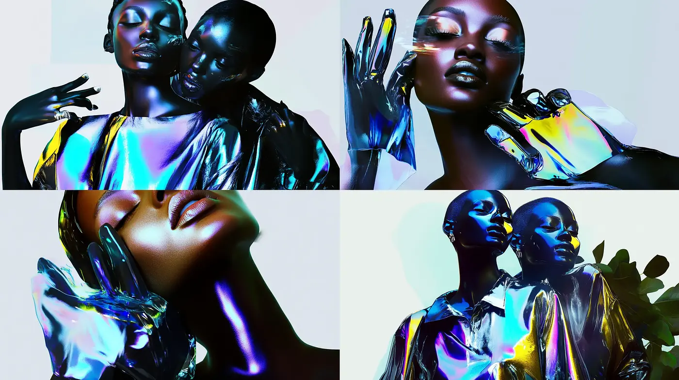Iridescent Dreamscape: A Fusion of Futurism and Elegance - Midjourney sref style