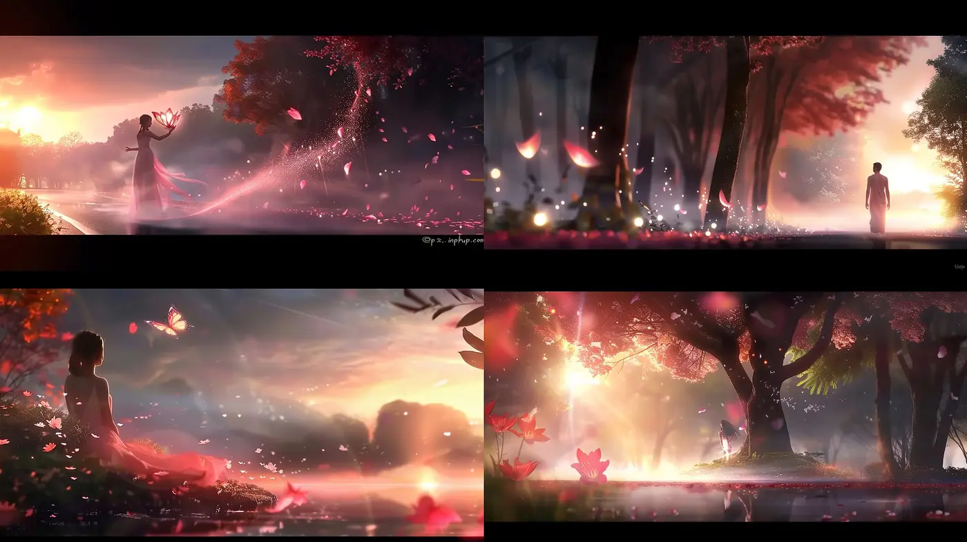 Ethereal Twilight Dreamscapes with Luminescent Palette and Whimsical Nature - Midjourney sref style