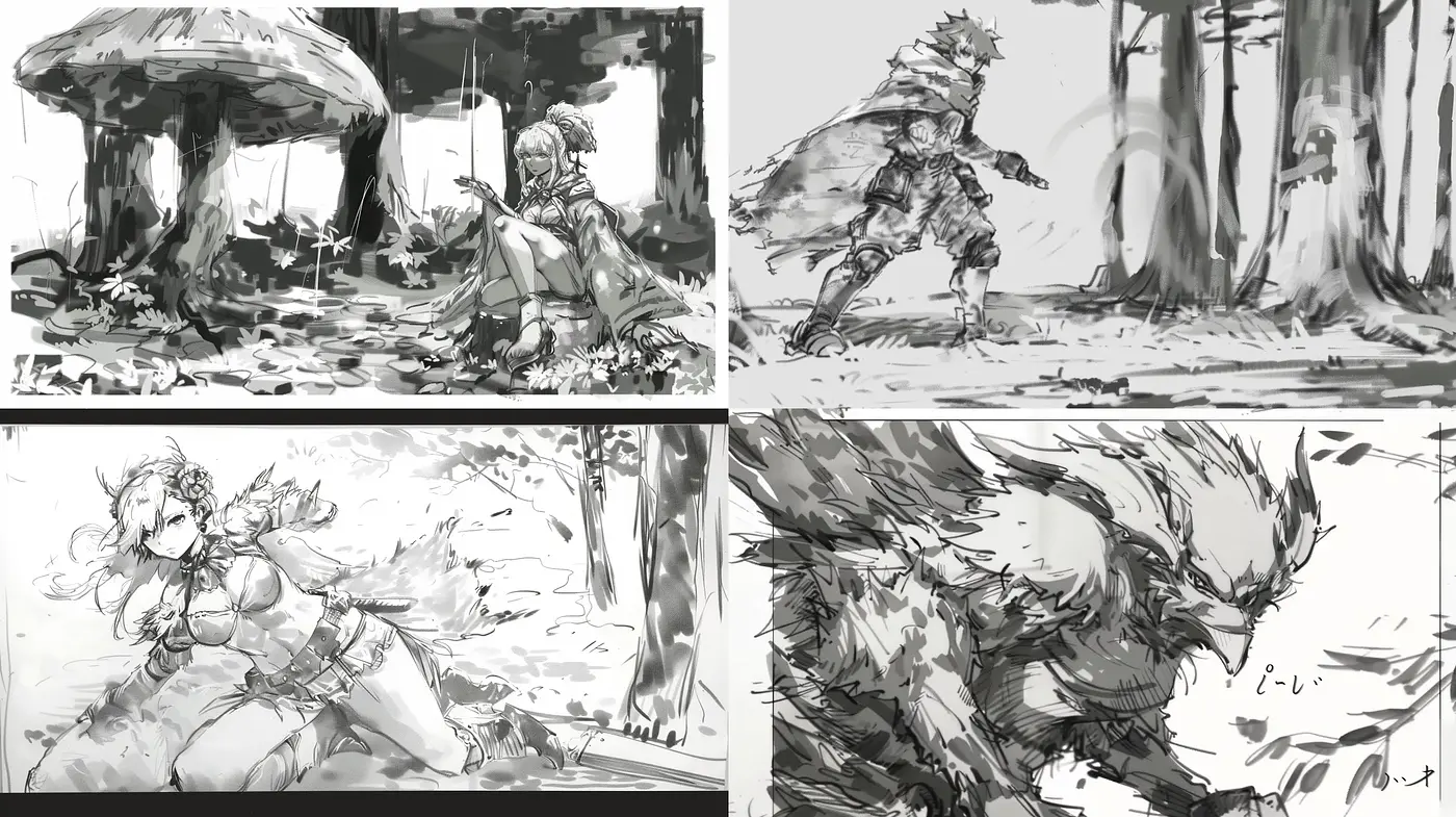 Monochromatic Essence of Ephemeral Dreams - Midjourney sref style