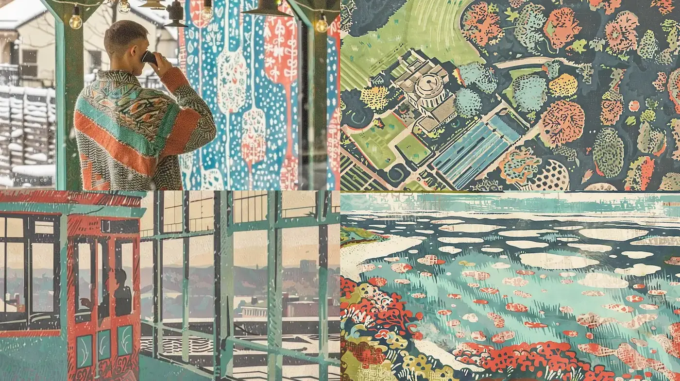 Whimsical Illustrations with Vintage Influences and Nature Themes - Midjourney sref style